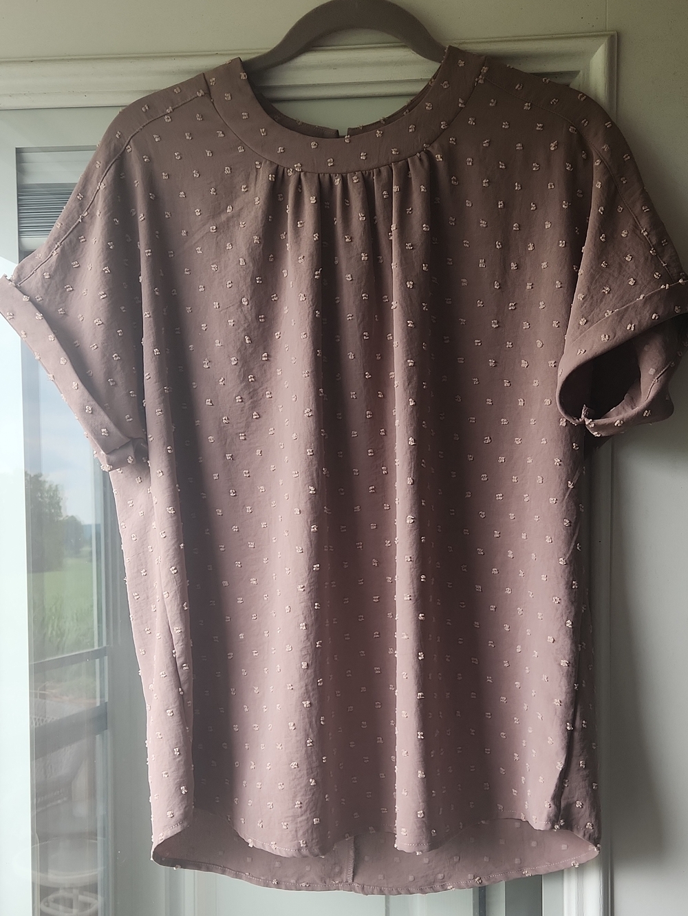 SHEIN Dusty Pink Short Sleeve Printed Blouse